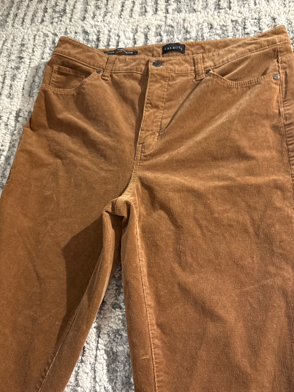 Talbots corduroy straight leg pant tan camel trouser size 10 - Picture 3 of 5
